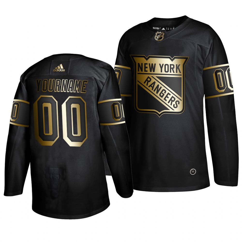 Adidas Rangers Custom Men 2019 Black Golden Edition Authentic Stitched NHL Jersey->customized nhl jersey->Custom Jersey
